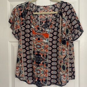 Floral Print Butterfly Sleeve Blouse XL (12)